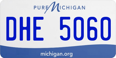 MI license plate DHE5060