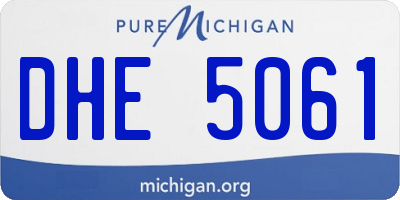 MI license plate DHE5061