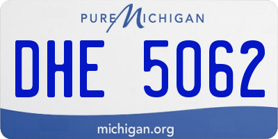 MI license plate DHE5062