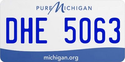 MI license plate DHE5063