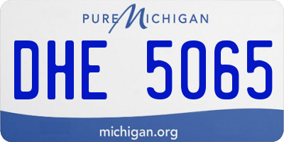 MI license plate DHE5065
