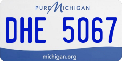 MI license plate DHE5067