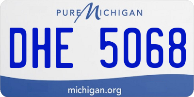 MI license plate DHE5068
