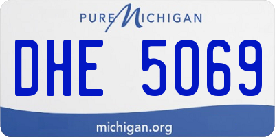 MI license plate DHE5069