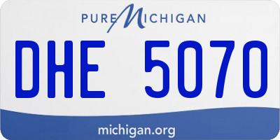 MI license plate DHE5070