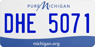 MI license plate DHE5071