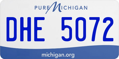 MI license plate DHE5072