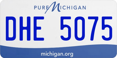 MI license plate DHE5075