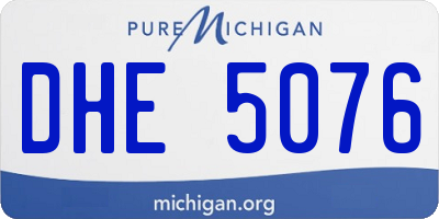 MI license plate DHE5076