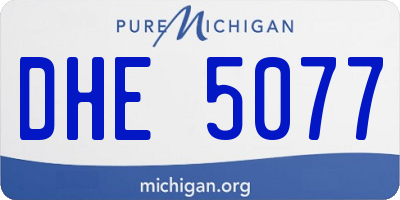 MI license plate DHE5077