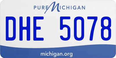 MI license plate DHE5078
