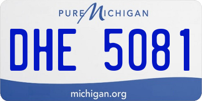 MI license plate DHE5081