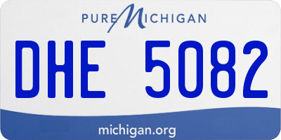 MI license plate DHE5082