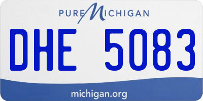 MI license plate DHE5083