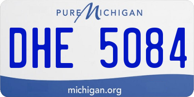 MI license plate DHE5084