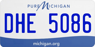 MI license plate DHE5086