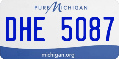 MI license plate DHE5087