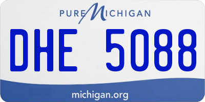 MI license plate DHE5088