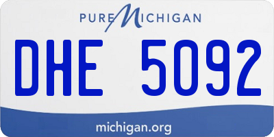 MI license plate DHE5092