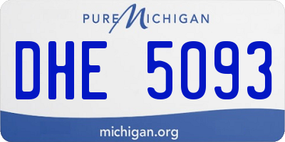 MI license plate DHE5093