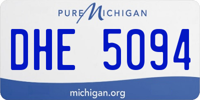 MI license plate DHE5094