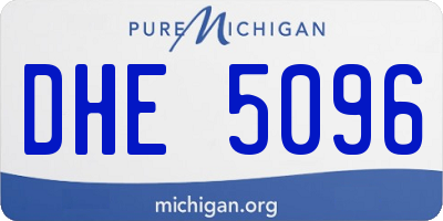 MI license plate DHE5096