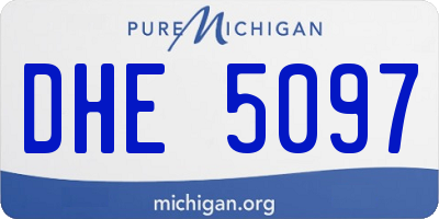 MI license plate DHE5097