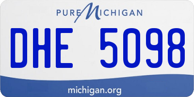 MI license plate DHE5098