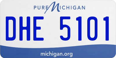MI license plate DHE5101