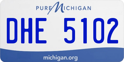 MI license plate DHE5102