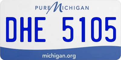 MI license plate DHE5105