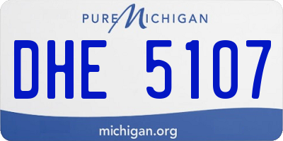 MI license plate DHE5107