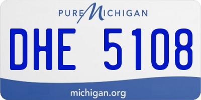 MI license plate DHE5108