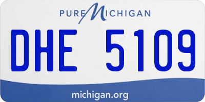 MI license plate DHE5109