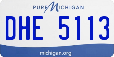 MI license plate DHE5113