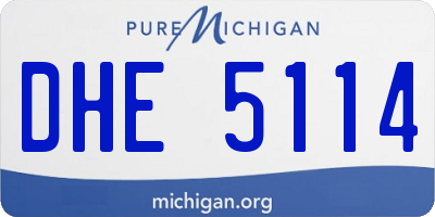 MI license plate DHE5114