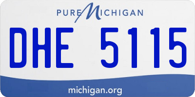MI license plate DHE5115