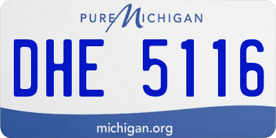 MI license plate DHE5116