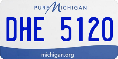 MI license plate DHE5120