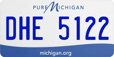 MI license plate DHE5122