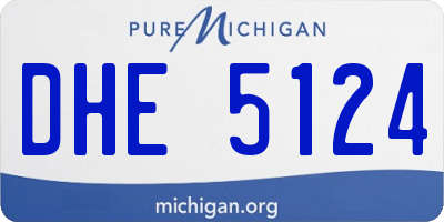 MI license plate DHE5124