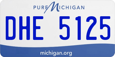 MI license plate DHE5125