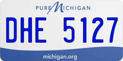 MI license plate DHE5127