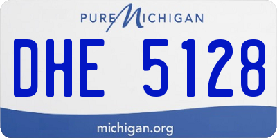 MI license plate DHE5128