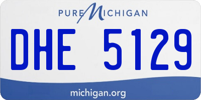 MI license plate DHE5129