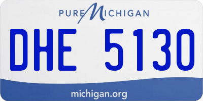 MI license plate DHE5130