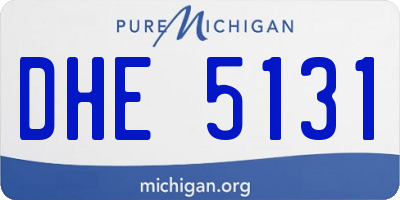 MI license plate DHE5131