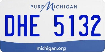 MI license plate DHE5132