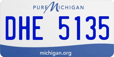 MI license plate DHE5135