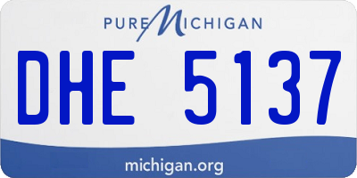 MI license plate DHE5137